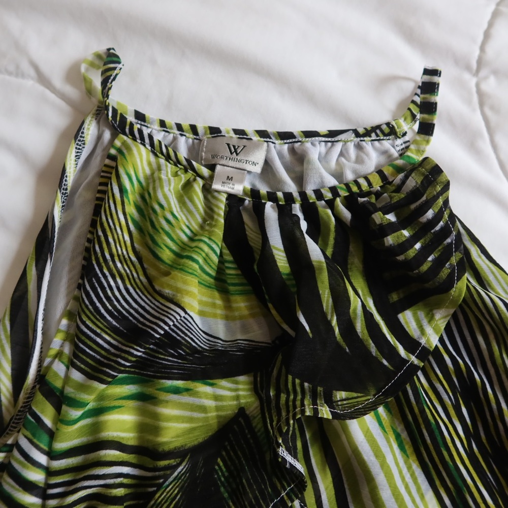 COPY - Worthington ● Bright Green and Black Women's Tank Top ● Size Medium - Picture 3 of 7